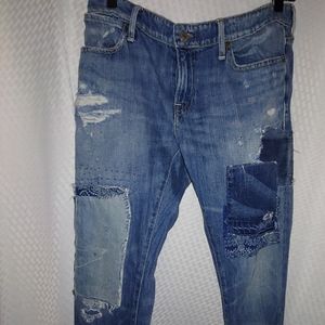 Distressed Ralph Lauren Ankle Cropped Jeans
